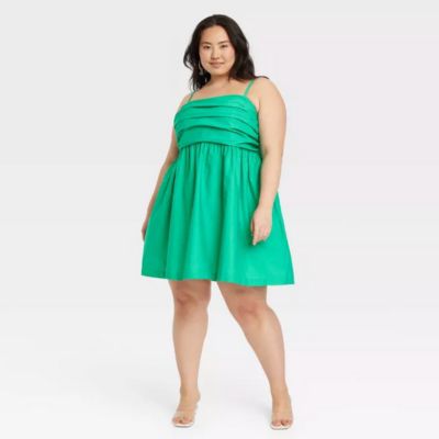 green mini dress