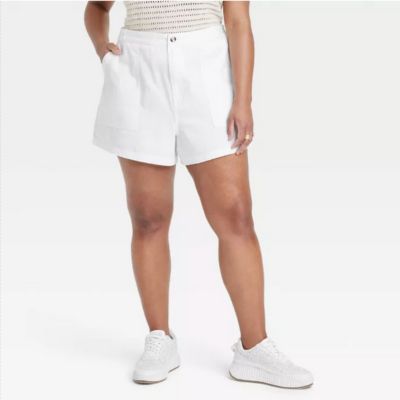 white utility shorts