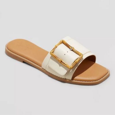 beige buckle sandal