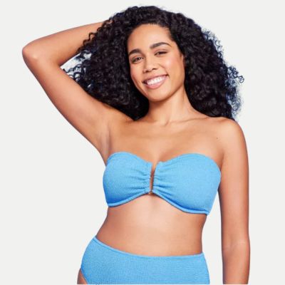 blue bandeau top