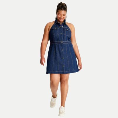 denim mini dress