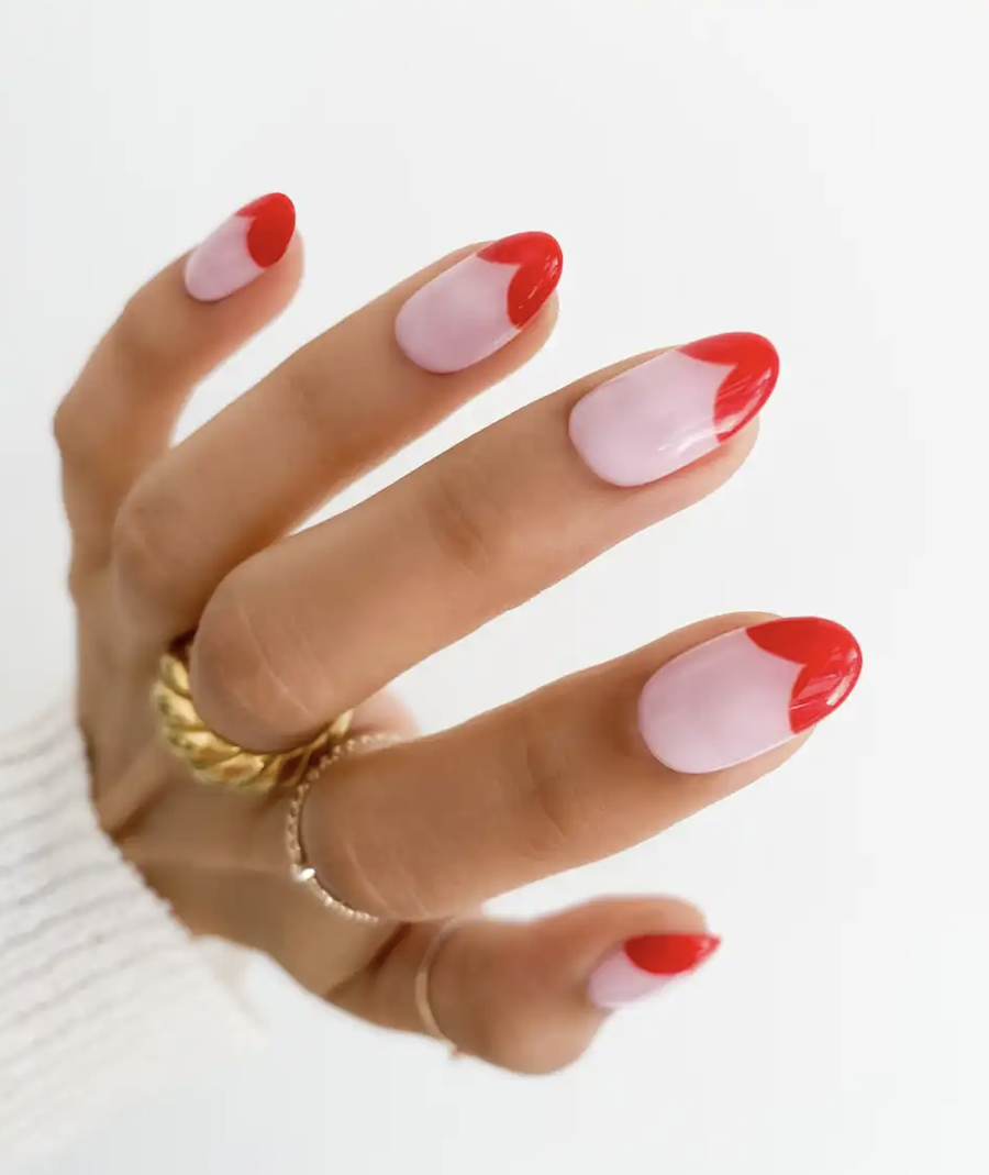red tip nails