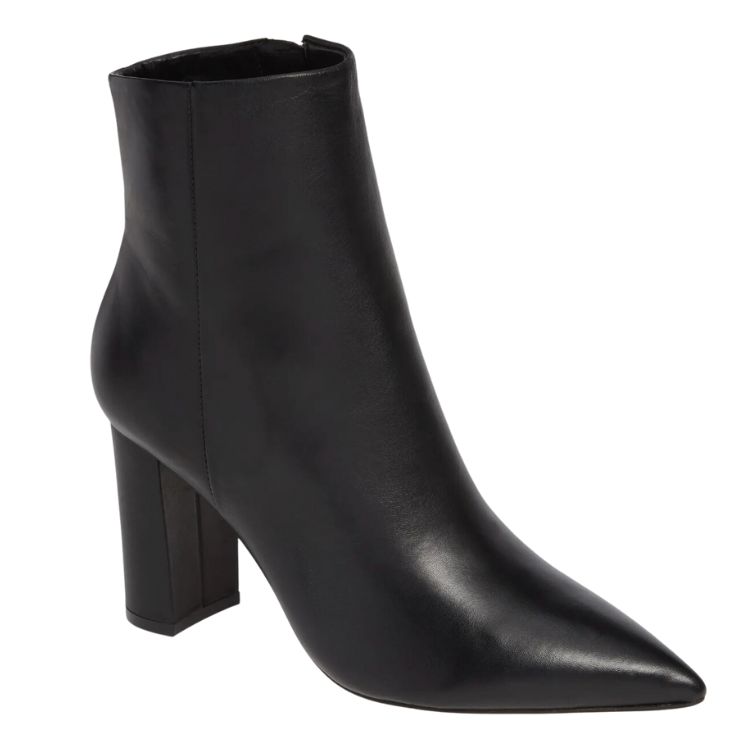 pointed black heel boot