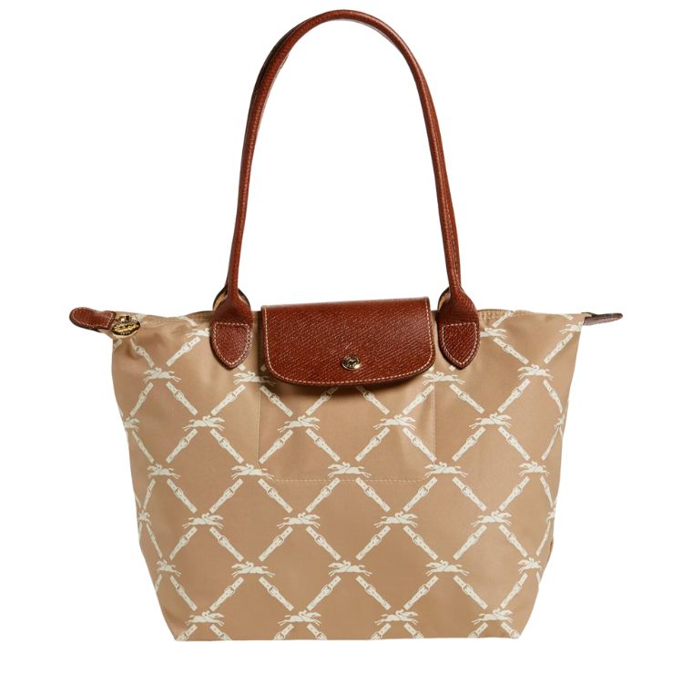 beige pattern tote bag