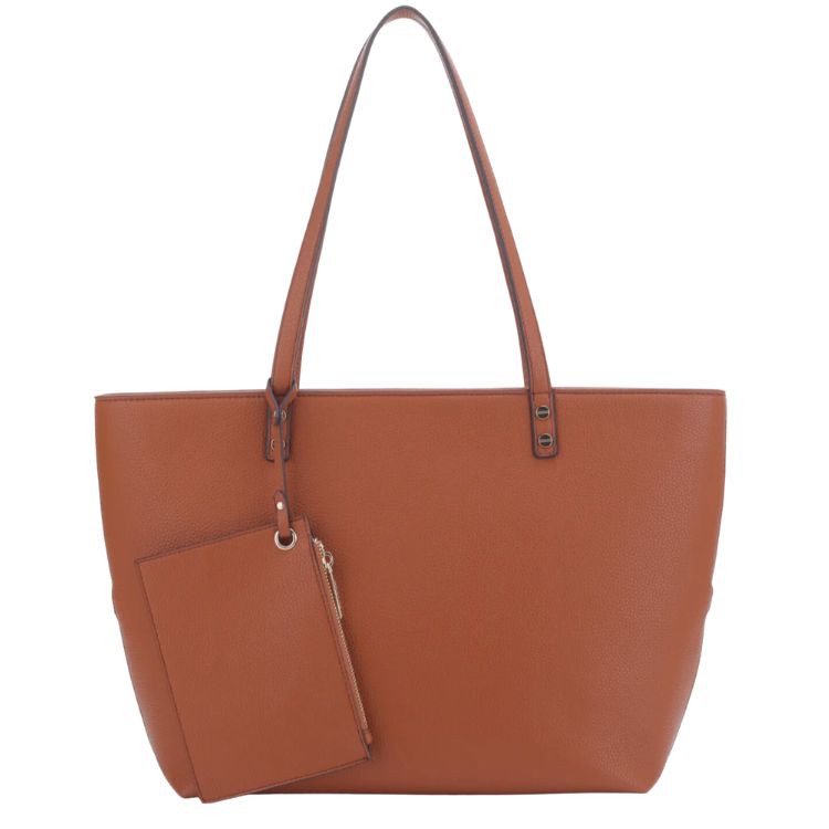 brown leather tote