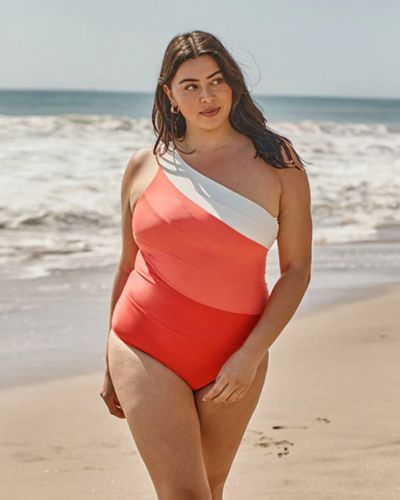 summersalt sidestroke coral one-piece