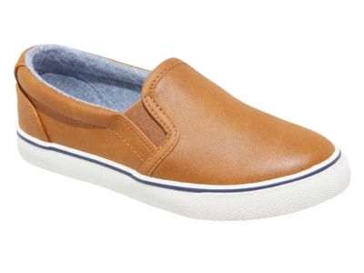 faux leather slip ons