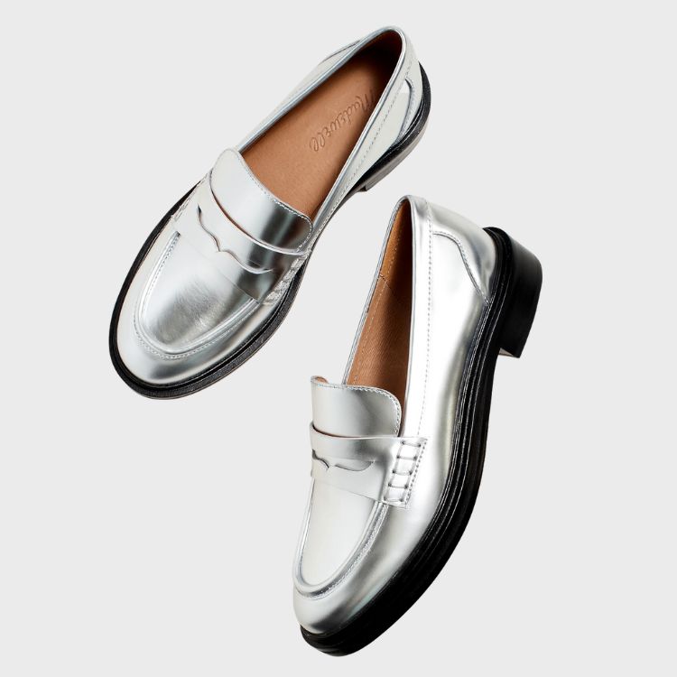 silver loafers